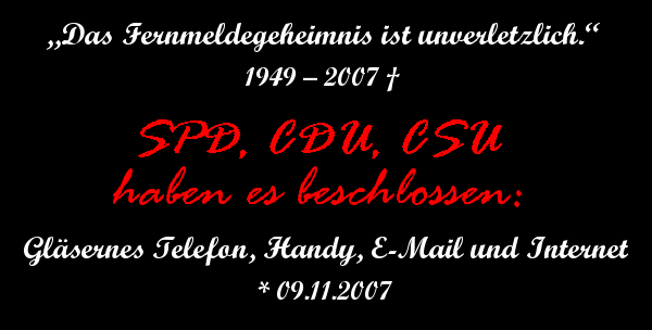 R.I.P. Fernmeldegeheimnis